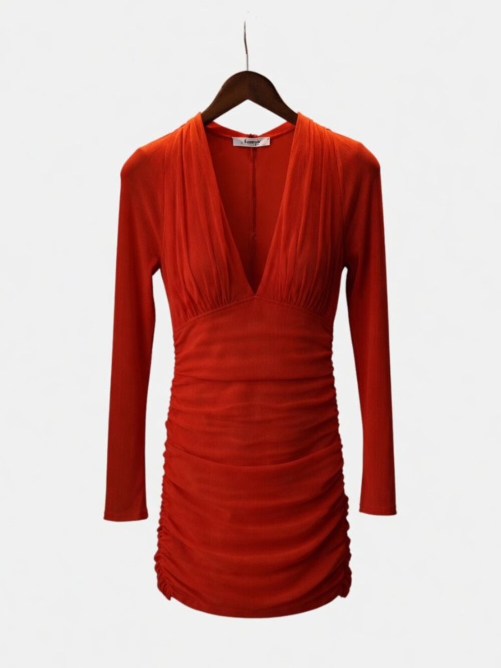 NWT Anthropologie V-Neck Ruched Mesh Midi Dress